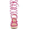 imageAllegra K Womens Platform Square Toe Lace Up Espadrilles Heels Wedge SandalsHot Pink