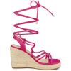 imageAllegra K Womens Platform Square Toe Lace Up Espadrilles Heels Wedge SandalsHot Pink