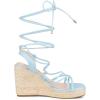 imageAllegra K Womens Platform Square Toe Lace Up Espadrilles Heels Wedge SandalsSky Blue