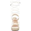 imageAllegra K Womens Platform Square Toe Lace Up Espadrilles Heels Wedge SandalsWhite