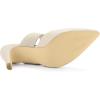 imageAllegra K Womens Pointed Toe Elastic Strap Stiletto Heels MulesBeige