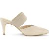 imageAllegra K Womens Pointed Toe Elastic Strap Stiletto Heels MulesBeige