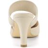 imageAllegra K Womens Pointed Toe Elastic Strap Stiletto Heels MulesBeige