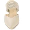 imageAllegra K Womens Pointed Toe Elastic Strap Stiletto Heels MulesBeige
