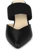 imageAllegra K Womens Pointed Toe Elastic Strap Stiletto Heels MulesBlack