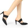 imageAllegra K Womens Pointed Toe Elastic Strap Stiletto Heels MulesBlack
