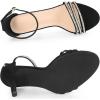 imageAllegra K Womens Rhinestone Ankle Strap Open Toe Stiletto Heeled SandalsBlack