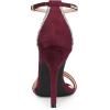 imageAllegra K Womens Rhinestone Ankle Strap Open Toe Stiletto Heeled SandalsBurgundy