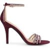 imageAllegra K Womens Rhinestone Ankle Strap Open Toe Stiletto Heeled SandalsBurgundy