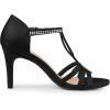 imageAllegra K Womens Rhinestone Ankle Strap Open Toe Stiletto Heels SandalsBlack