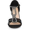 imageAllegra K Womens Rhinestone Ankle Strap Open Toe Stiletto Heels SandalsBlack
