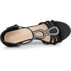 imageAllegra K Womens Rhinestone Ankle Strap Open Toe Stiletto Heels SandalsBlack