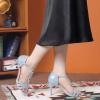 imageAllegra K Womens Rhinestone Ankle Strap Open Toe Stiletto Heels SandalsSky Blue