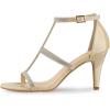 imageAllegra K Womens Rhinestone Ankle Strap Stiletto High Heel SandalsBeige