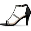 imageAllegra K Womens Rhinestone Ankle Strap Stiletto High Heel SandalsBlack