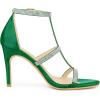 imageAllegra K Womens Rhinestone Ankle Strap Stiletto High Heel SandalsGreen