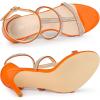 imageAllegra K Womens Rhinestone Ankle Strap Stiletto High Heel SandalsOrange
