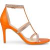 imageAllegra K Womens Rhinestone Ankle Strap Stiletto High Heel SandalsOrange