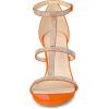 imageAllegra K Womens Rhinestone Ankle Strap Stiletto High Heel SandalsOrange