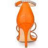 imageAllegra K Womens Rhinestone Ankle Strap Stiletto High Heel SandalsOrange