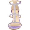 imageAllegra K Womens Rhinestone Ankle Strap Stiletto High Heel SandalsPurple