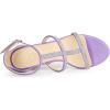 imageAllegra K Womens Rhinestone Ankle Strap Stiletto High Heel SandalsPurple