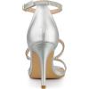 imageAllegra K Womens Rhinestone Ankle Strap Stiletto High Heel SandalsSilver