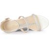 imageAllegra K Womens Rhinestone Ankle Strap Stiletto High Heel SandalsWhite