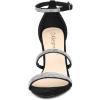 imageAllegra K Womens Rhinestone Ankle Strap Stiletto High Heels SandalsBlack