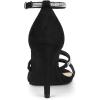 imageAllegra K Womens Rhinestone Ankle Strap Stiletto High Heels SandalsBlack