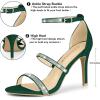 imageAllegra K Womens Rhinestone Ankle Strap Stiletto High Heels SandalsGreen