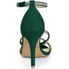 imageAllegra K Womens Rhinestone Ankle Strap Stiletto High Heels SandalsGreen