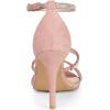 imageAllegra K Womens Rhinestone Ankle Strap Stiletto High Heels SandalsLight Pink