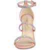 imageAllegra K Womens Rhinestone Ankle Strap Stiletto High Heels SandalsLight Pink