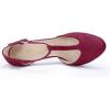 imageAllegra K Womens Rounded Toe Stiletto Heel TStrap Dress PumpsBurgundy