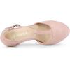 imageAllegra K Womens Rounded Toe Stiletto Heel TStrap Dress PumpsDust Pink