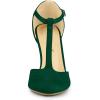 imageAllegra K Womens Rounded Toe Stiletto Heel TStrap Dress PumpsGreen