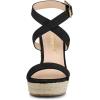 imageAllegra K Womens Slingback Crisscross Espadrille Wedges Heel SandalsBlack