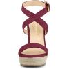 imageAllegra K Womens Slingback Crisscross Espadrille Wedges Heel SandalsBurgundy