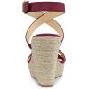 imageAllegra K Womens Slingback Crisscross Espadrille Wedges Heel SandalsBurgundy