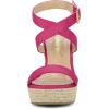 imageAllegra K Womens Slingback Crisscross Espadrille Wedges Heel SandalsHot Pink