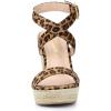 imageAllegra K Womens Slingback Crisscross Espadrille Wedges Heel SandalsLeopard