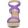 imageAllegra K Womens Slingback Crisscross Espadrille Wedges Heel SandalsPurple