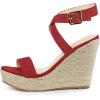 imageAllegra K Womens Slingback Crisscross Espadrille Wedges Heel SandalsRed