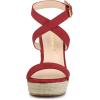 imageAllegra K Womens Slingback Crisscross Espadrille Wedges Heel SandalsRed