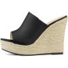 imageAllegra K Womens Slip on Platform Sandals Espadrilles Wedges Slides MulesBlack