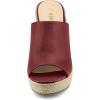 imageAllegra K Womens Slip on Platform Sandals Espadrilles Wedges Slides MulesBurgundy