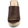 imageAllegra K Womens Slip on Platform Sandals Espadrilles Wedges Slides MulesCoffee
