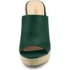 imageAllegra K Womens Slip on Platform Sandals Espadrilles Wedges Slides MulesDark Green