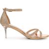 imageAllegra K Womens Sparkly Glitter Ankle Straps Stiletto Clear Heels SandalsGold